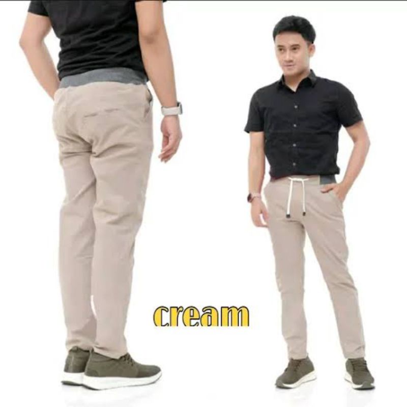 TERMURAH CELANA PANJANG PRIA CHINO RIP PANJANG/Celana Chino chinos slim fit panjang pinggang karet rip celana kerja kantor/celana santai pria/celana harian pria