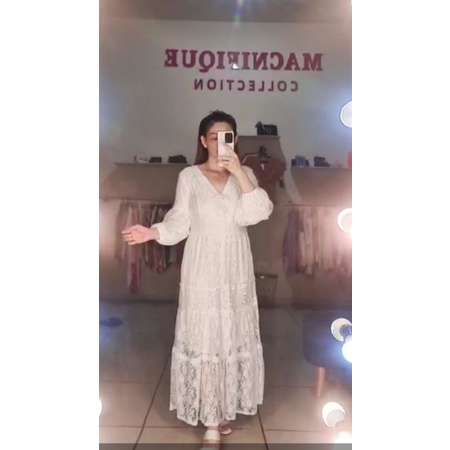 dress brukat putih / DRESS PUTIH / DRESS POLOS