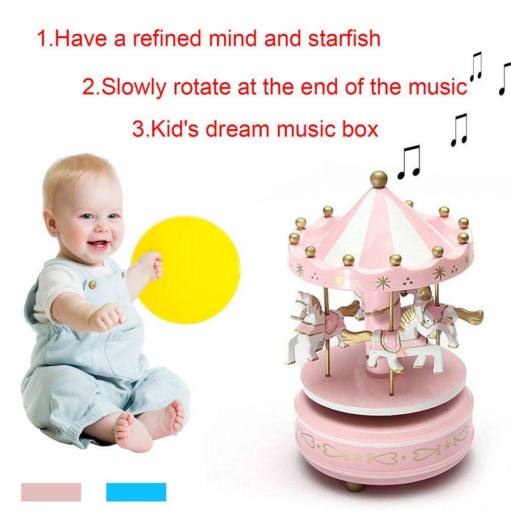 Populer Carousel Music Box Ornamen Rumah Hadiah Ulang Tahun Mainan Anak Merry-Go-Round