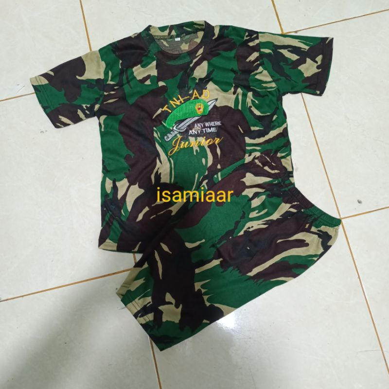 STELAN KAOS ANAK LORENG/TENTARA KECIL/TNI AD