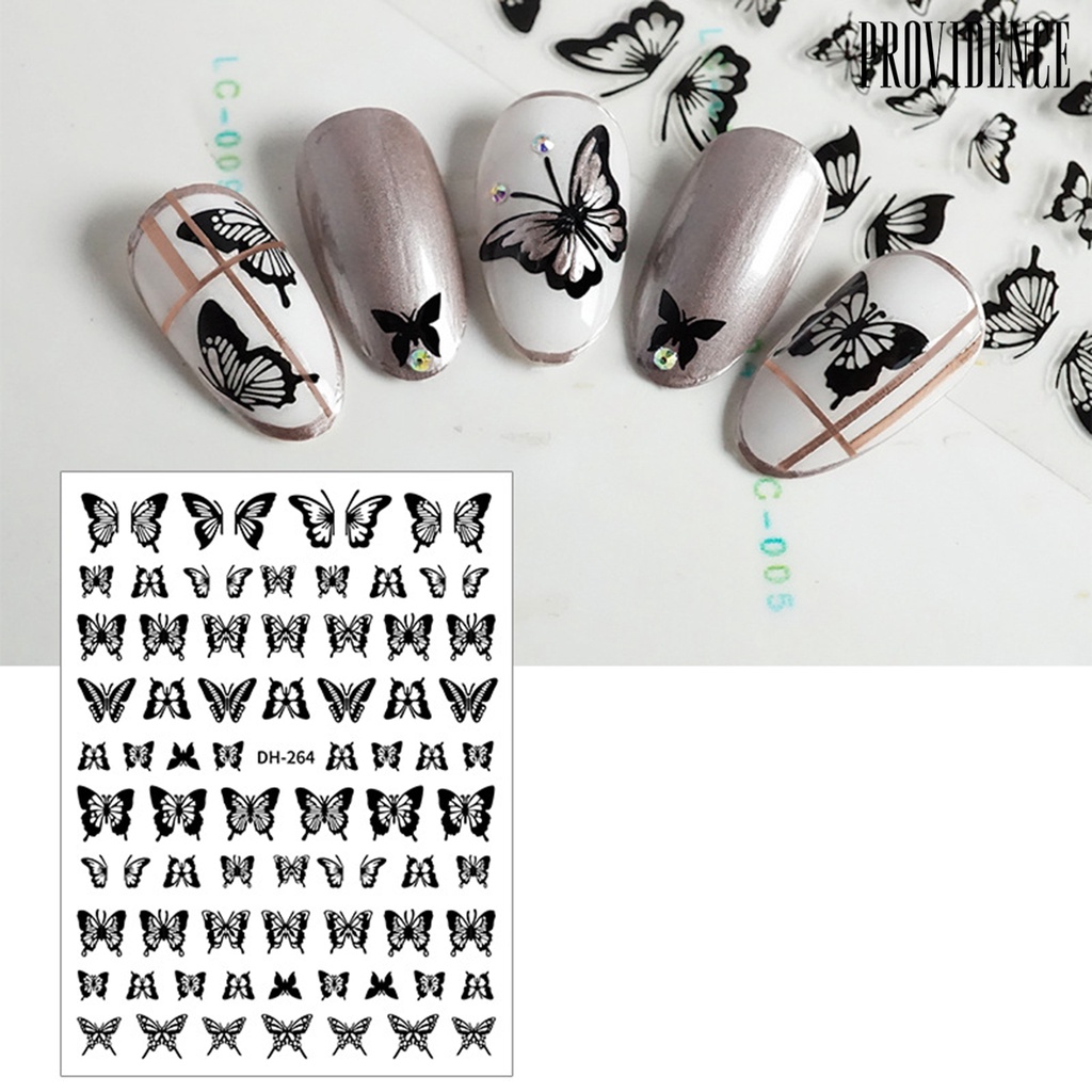 Providence Manicure Decal Delicate Exquisite Glue-free Hollow Butterfly Nail Art Transfer Sticker for Women