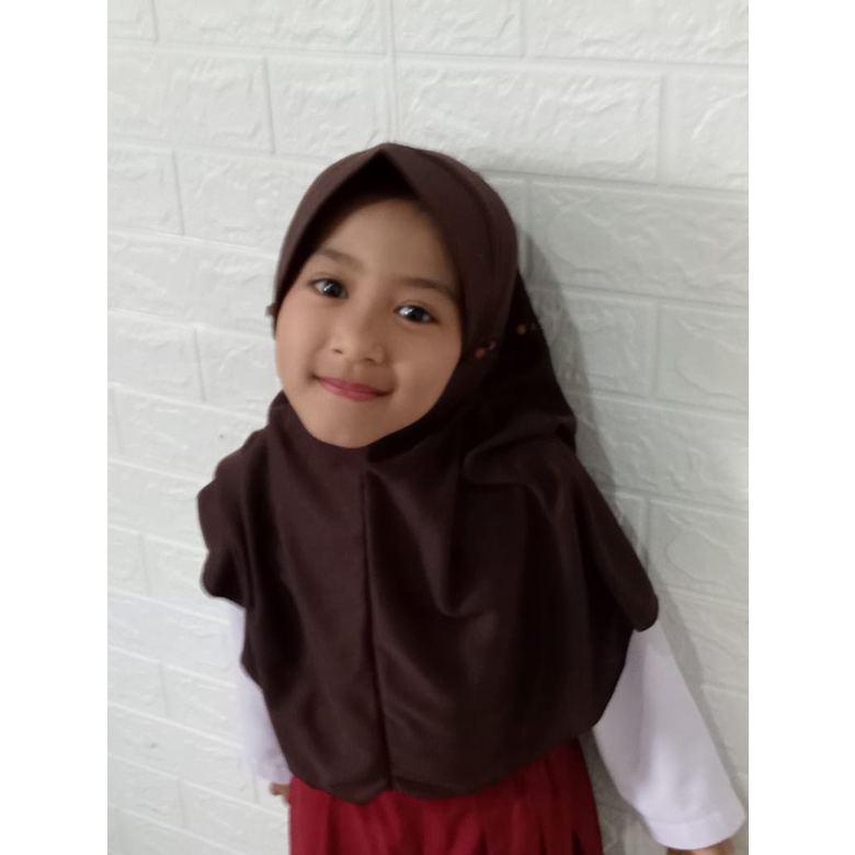 kerudung sekolah anak hijab anak serut