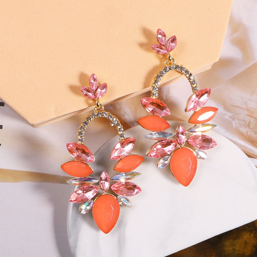 Hu Hu Hu Hu Hu Alat Bantu Pasang Kacamata♡ 1 Pasang Anting Stud Berlian Imitasi Bentuk Tetesan Air Warna Permen Untuk Wanita