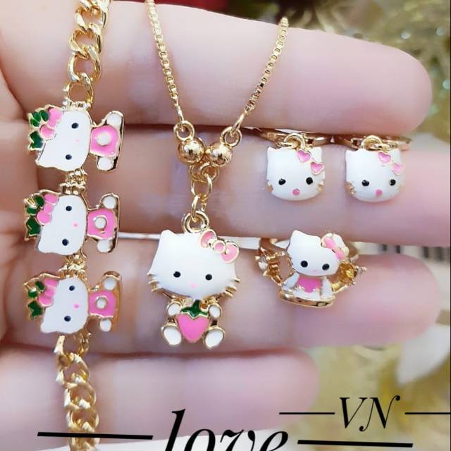 Xuping set perhiasan anak lapis emas 18k 1622h