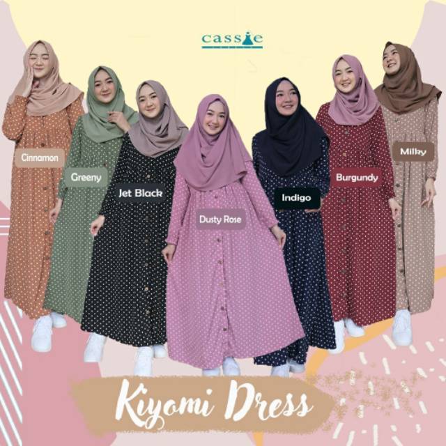 CASSIE Kiyomi Dress Gamis Dewasa Motif Burgundy Murah Promo Best Seller