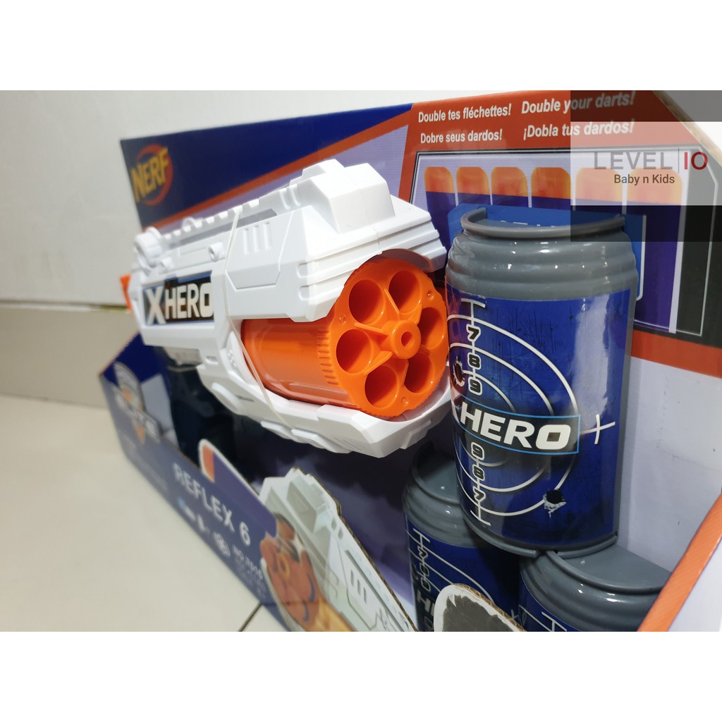 Nerf XHero Reflex 6 / Handgun Pistol Mainan Anak - Putih 7015