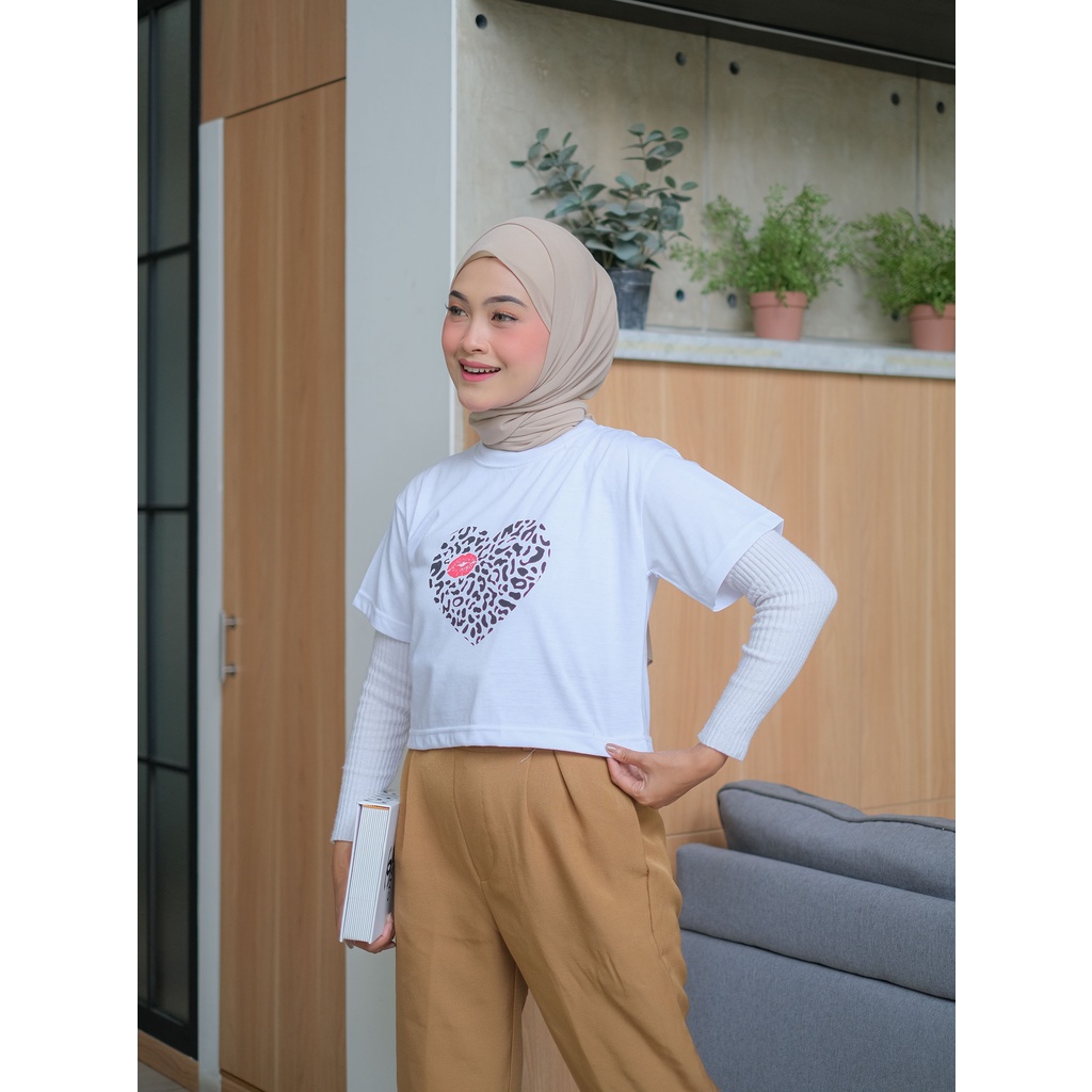 Promo Baju Atasan Wanita Terbaru Kaos Crop Top COTTON BIGLOVE