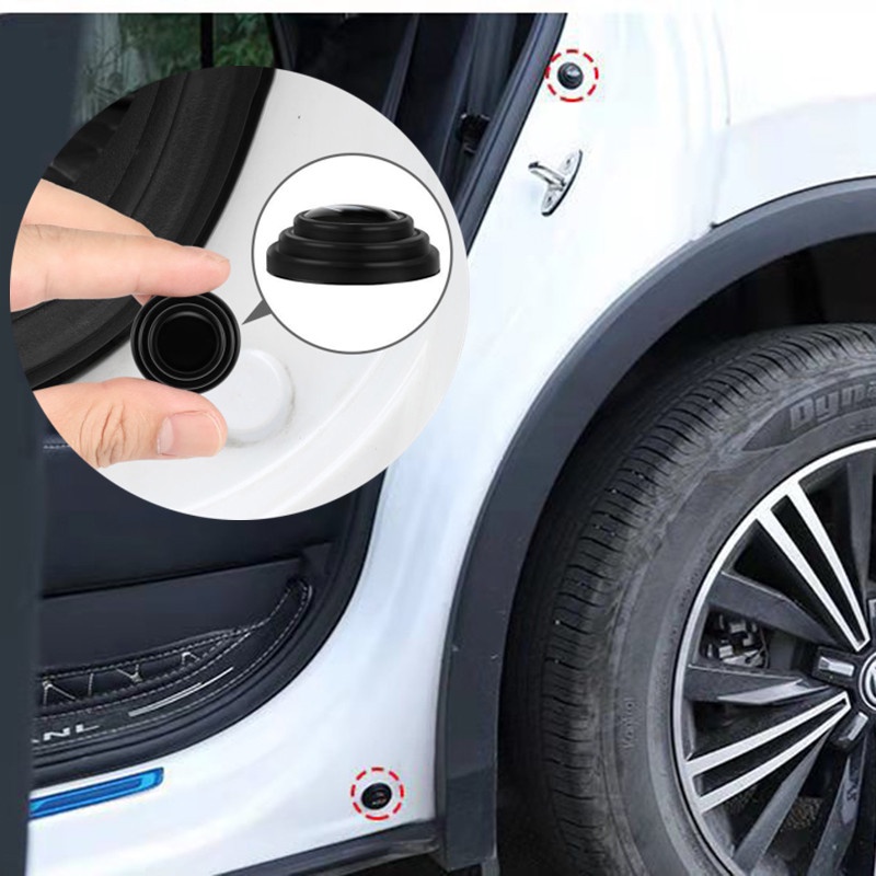 10Pcs Car Door Shock Stickers With Trunk Sound Insulation Pad Shockproof Thickening Absorbing Gasket