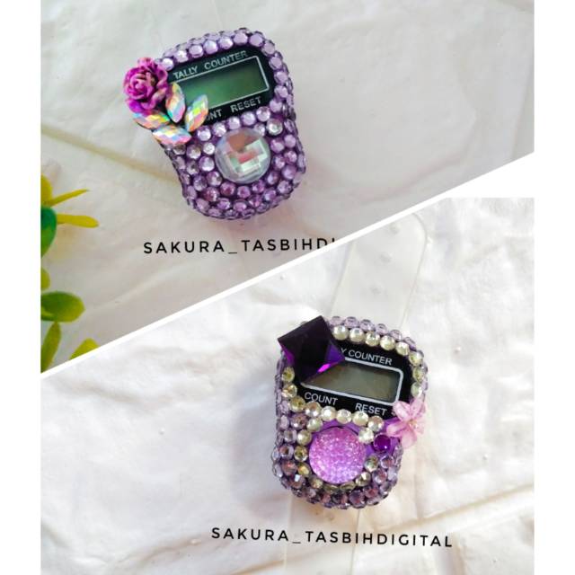 Tasbih digital swarovski alat dzikir - ungu lovers