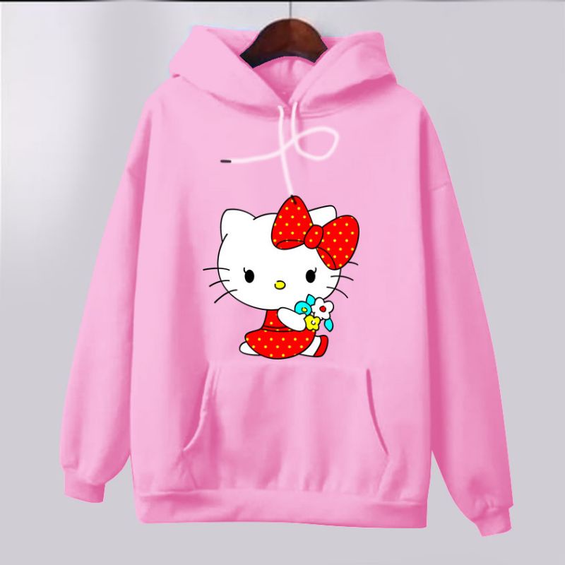 sweater hoodie anak/hello cute/model kekinian/umur 3-16 tahun/bisa COD