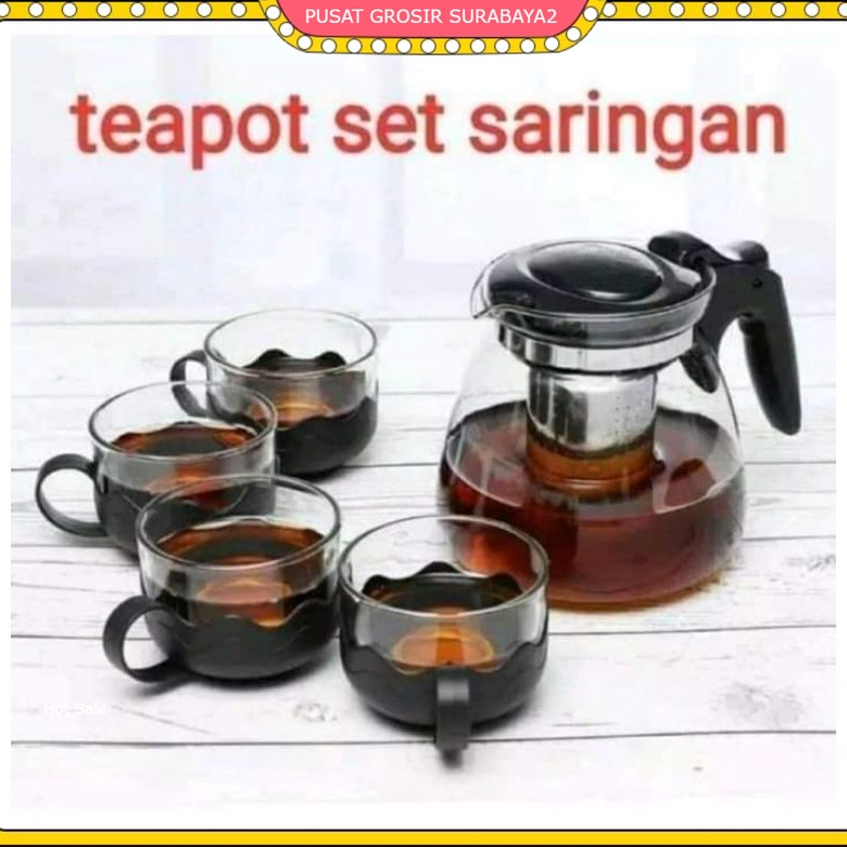 tea pot set 5 in 1/teko gelas kopi set murah/souvernir/kado murah/teko murah/gelas murah pusat grosi