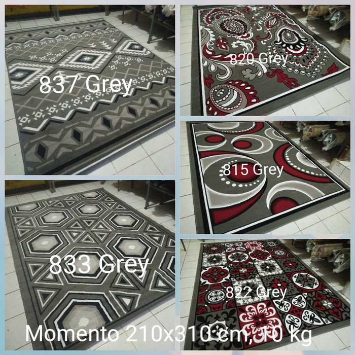 Karpet Jumbo Grey Abu-abu Momento 210x310 cm