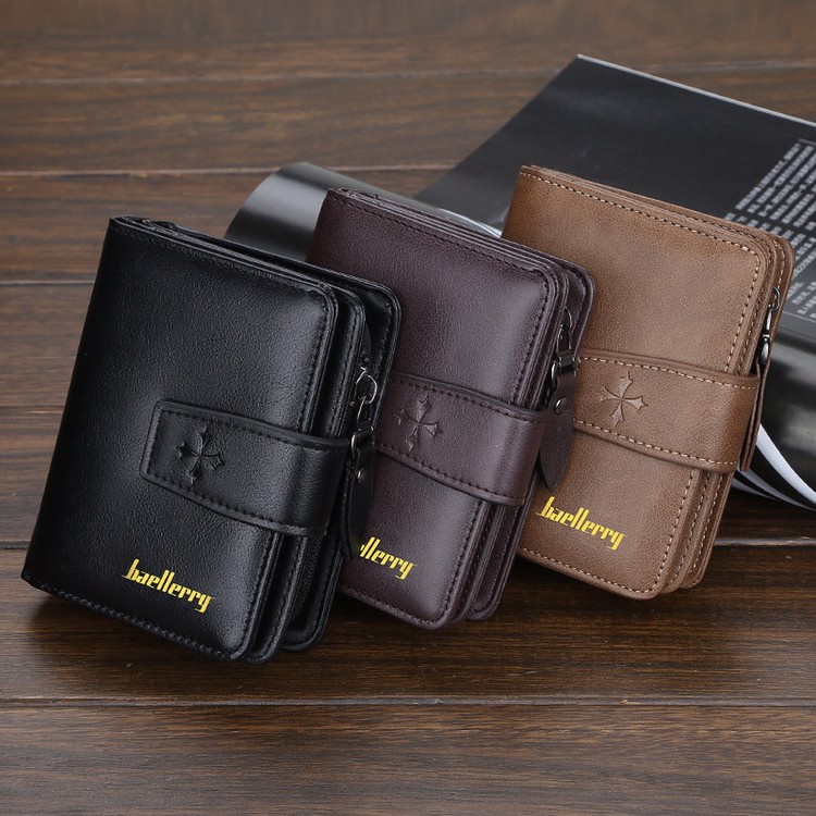 Dompet Pendek Lipat Dompet Kulit Tebal Pria Baellery D9155