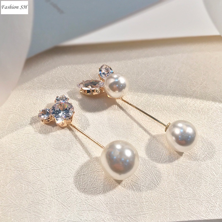 1pc Bros Bentuk Mickey Dan Kelinci Aksen Mutiara Untuk Dress / Syal