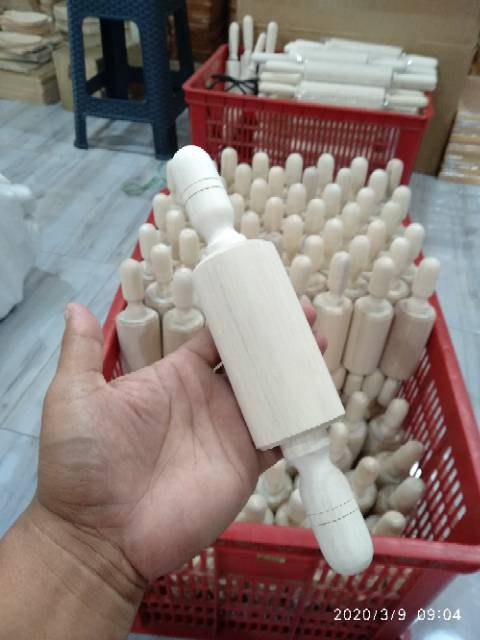 Rolling Pin Kayu Waru / Penggilas Adonan / Penggiling Adonan / Rolling Pin Mini