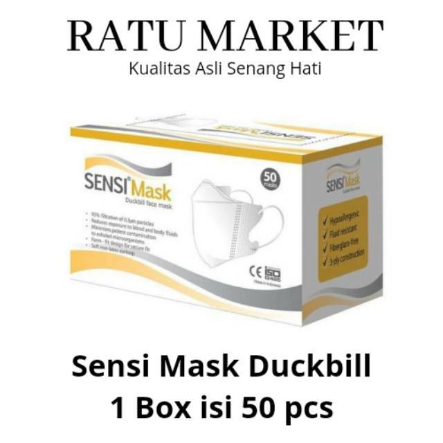 Jual SENSI DUCKBILL ISI 50 PCS MASKER SENSI 4PLY Indonesia|Shopee Indonesia