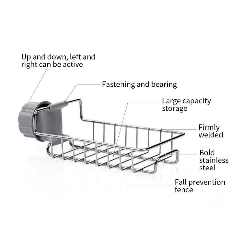 Rak Gantungan Barang Keran Air Peralatan Dapur Sabun Stainless