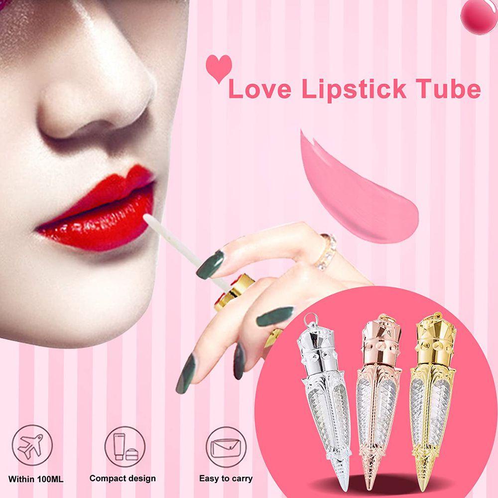 Rebuy Carrot Lip Gloss Tube Portable Travel Botol Isi Ulang Alat Kecantikan Plastik Tabung Lipstik DIY