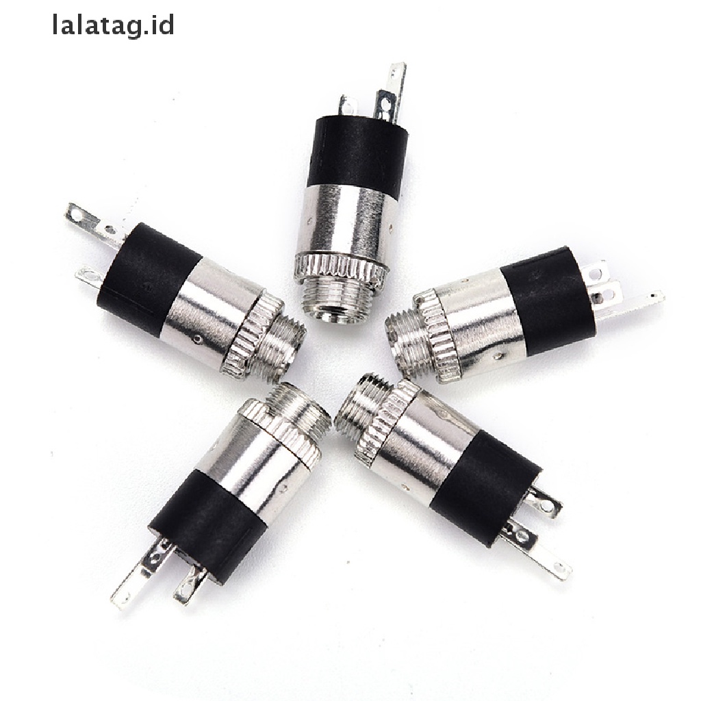 (Flyag) 5pcs PJ392 Jack Audio 3.5 &quot;Female Warna Silver Untuk Headphone