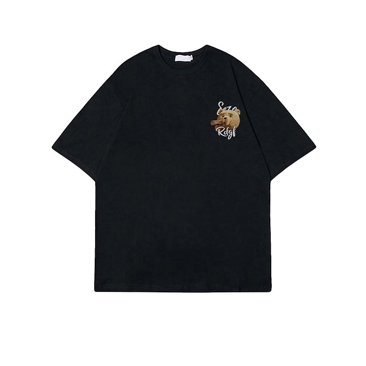 korean style Oversize Teddy Bear T-shirt/Printed T-shirt Kaos Putih Lengan Pendek