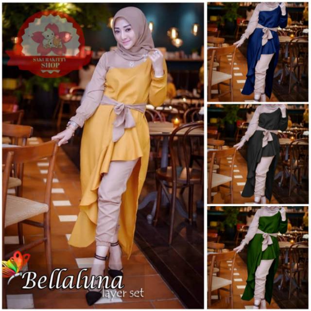 BAJU GAMIS HIJAB SETELAM BELLALUNA