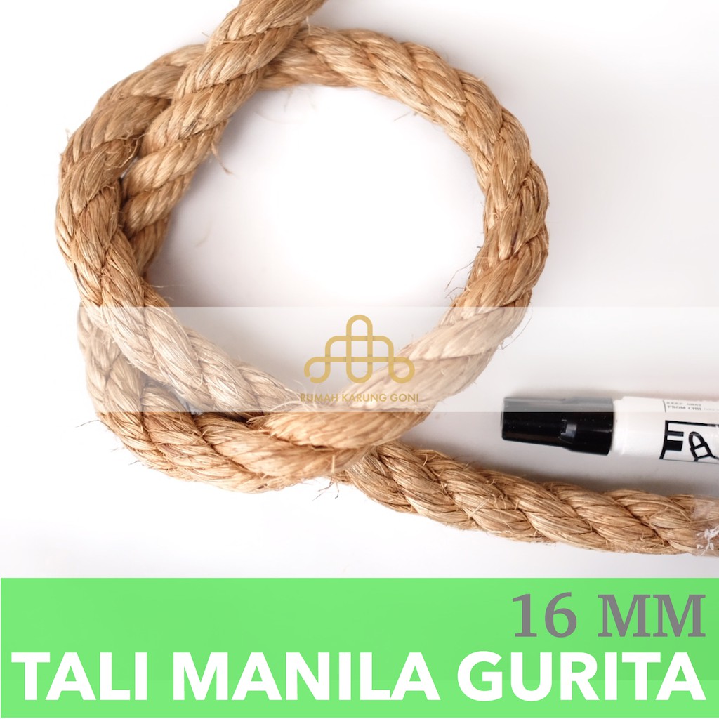 Tali Manila Gurita 16 MM Rollan 220 Meter - Tali Tarik Tambang - Tampar Serat Manila