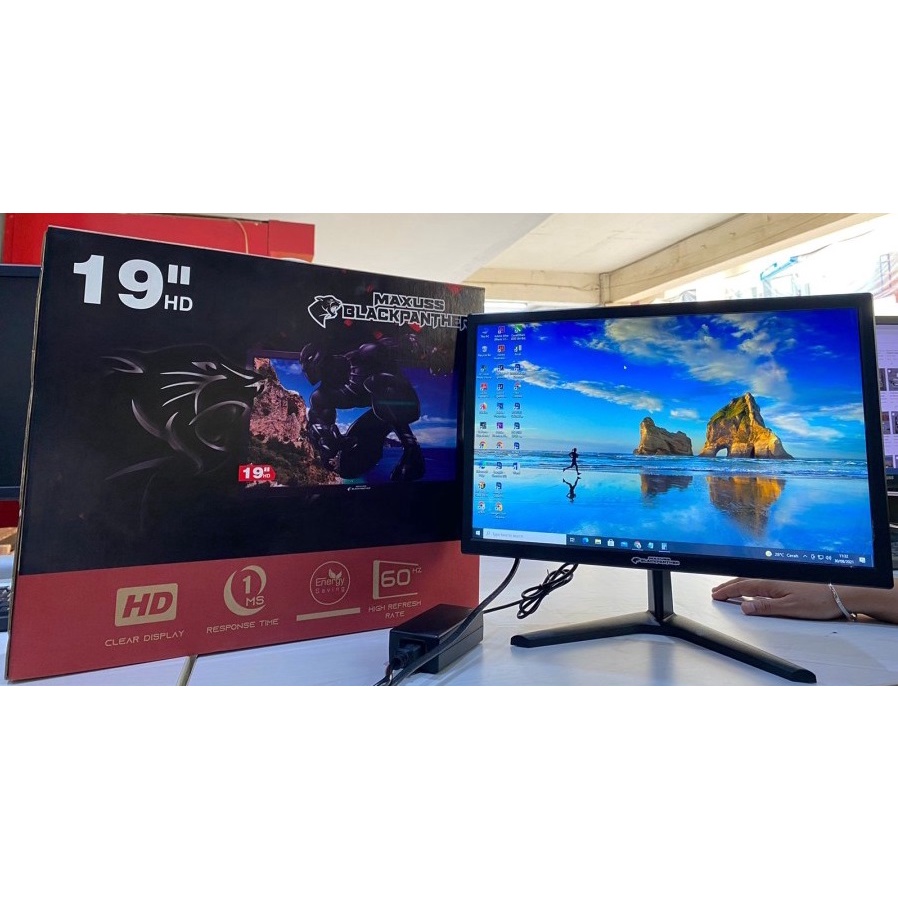 Monitor LED BLACK PANTHER Full HD 19 Inch VGA HDMI Garansi Resmi 1 Tahun