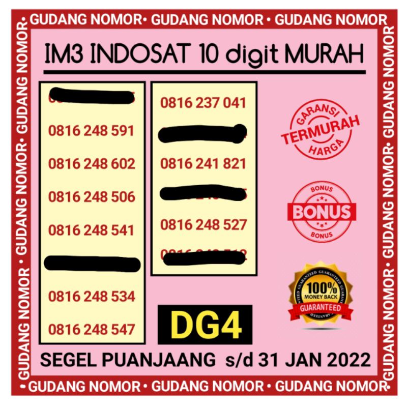 INDOSAT 10 DIGIT 4G LTE | IM3 10 DIGIT 4G LTE | NOMOR CANTIK 10 DIGIT INDOSAT IM3 4G LTE MURAH DG4