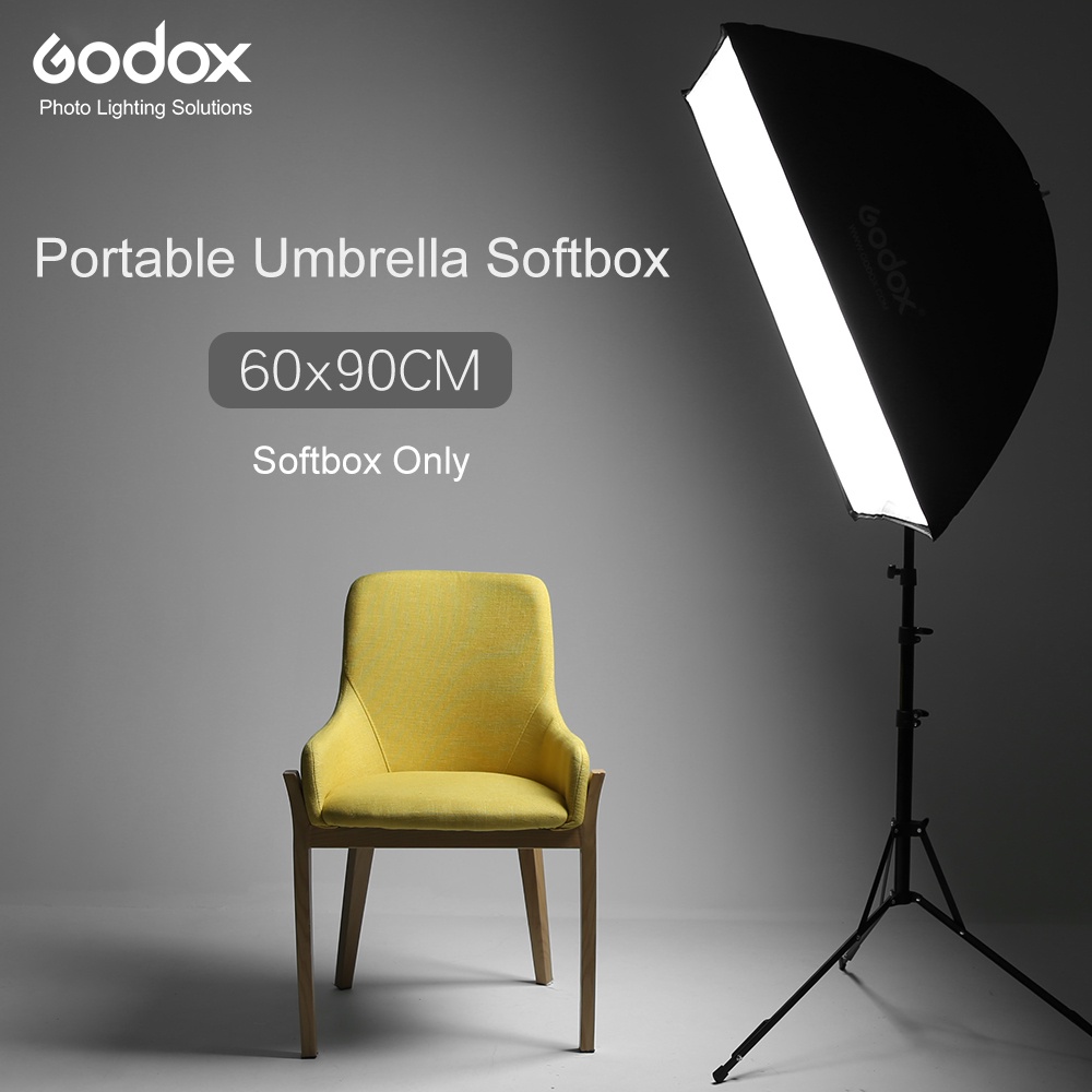 Godox Payung Softbox Reflektor 60x90cm untuk Flash Speedlights - Black