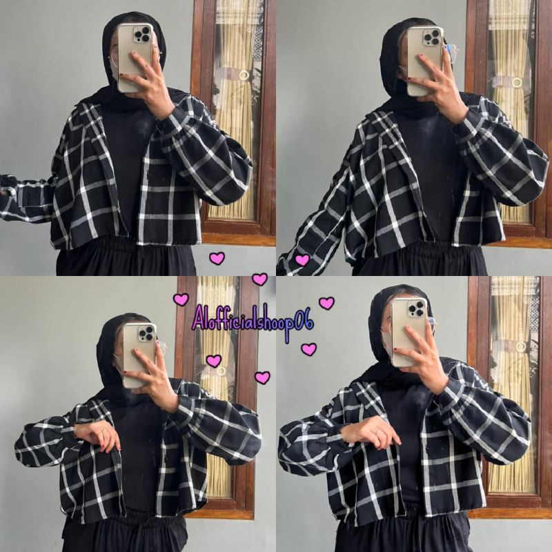 CROP TOP FLANEL / KEMEJA FLANEL WANITA / KEMEJA CROP / KEMEJA WANITA TERBARU-Al 31