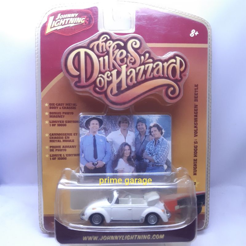 Johnny Lightning The Dukes of Hazzard seri 2 Volkswagen VW Beetle cabrio dan Jeep CJ-5 dapat 2 pcs
