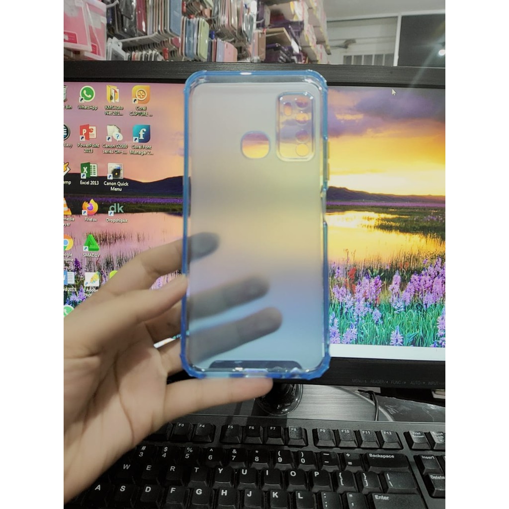 Soft Case Infinix Hot 9 6.6 Inchi TPU Button Color Transparan Pelindung Kamera