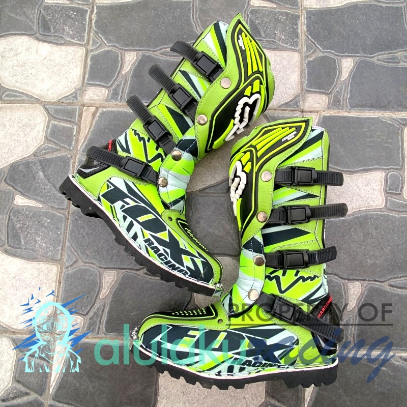 Sepatu Print MX Premium Trail with Protector for Touring Motocross Enduro Adventure - F06