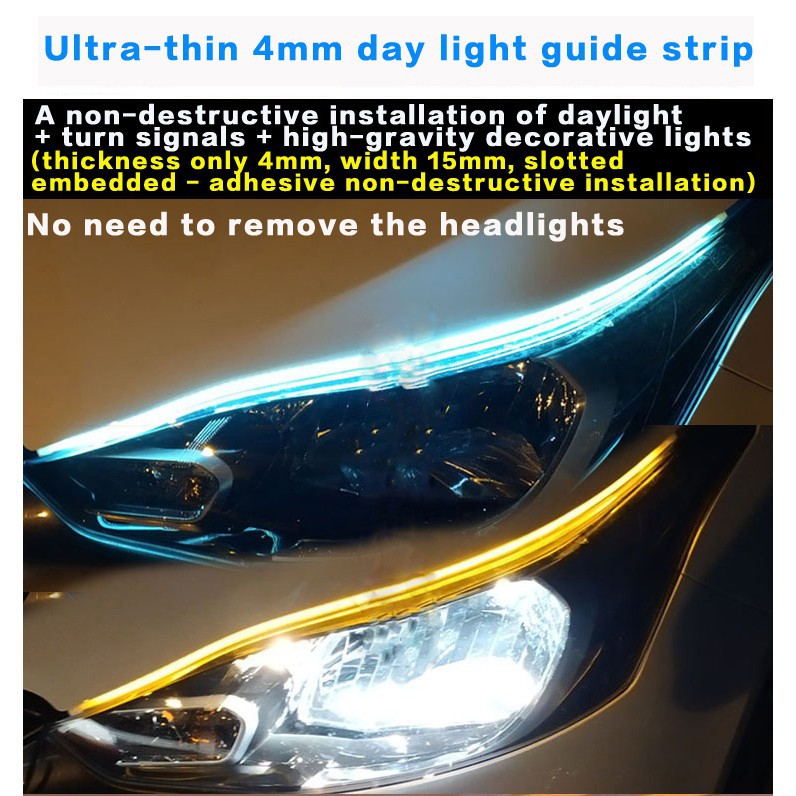 Lampu Strip Led Drl Ultra Tipis Untuk Fog Lamp / Headlight Mobil