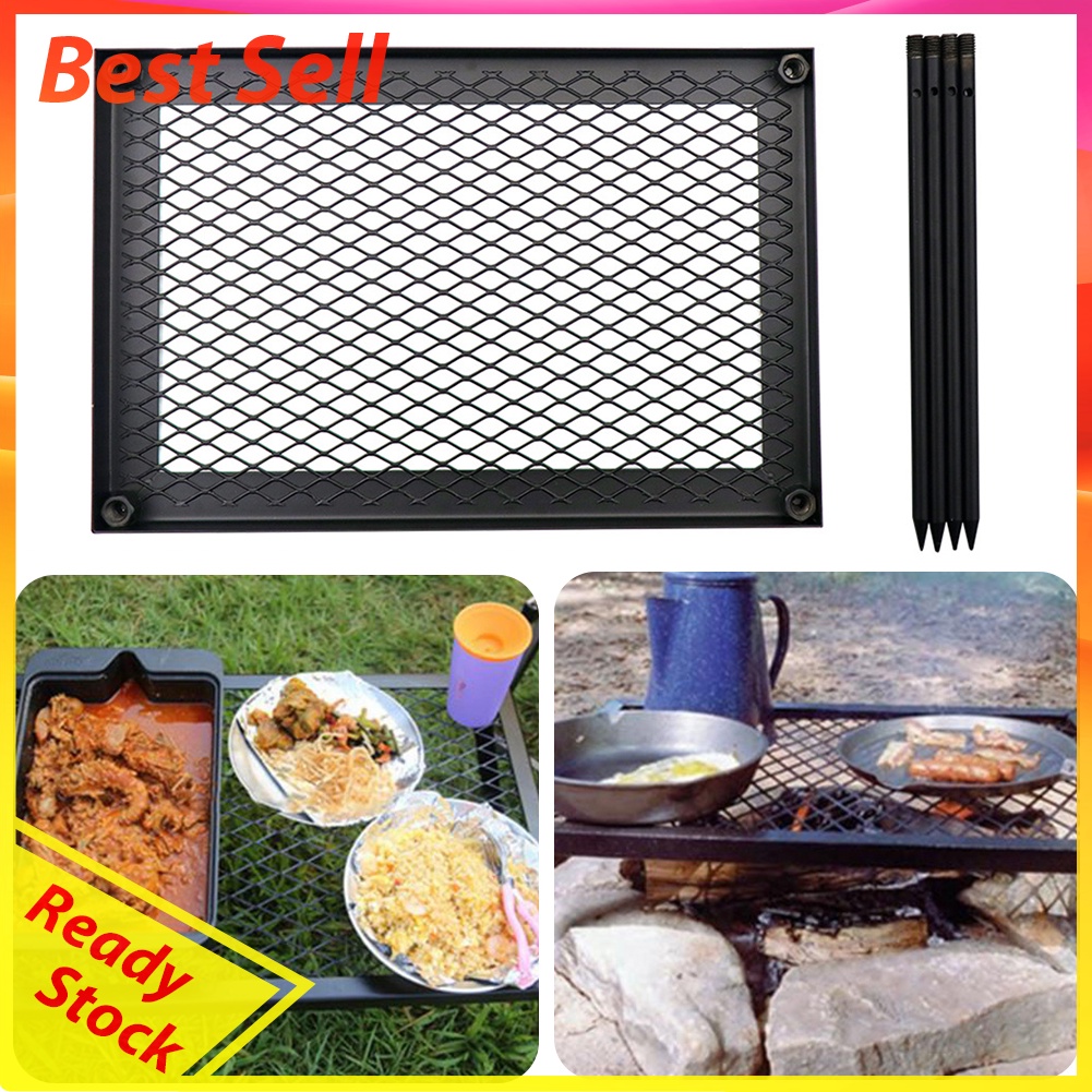 Reusable Outdoor Iron Net Table Camping BBQ Picnic Cooking Grill Mat Racks