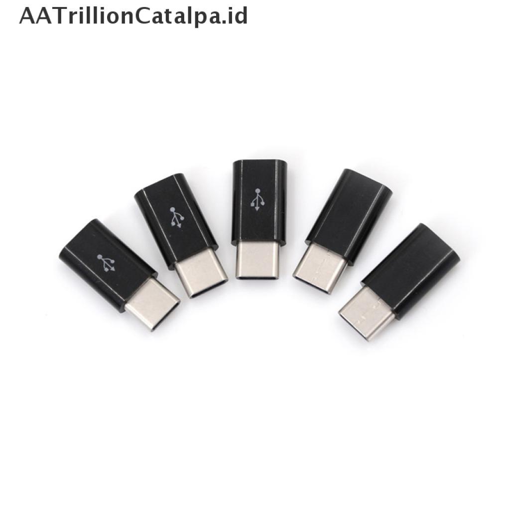 5pcs Adapter Konverter Konektor USB Tipe C Male Ke Micro USB 3.1