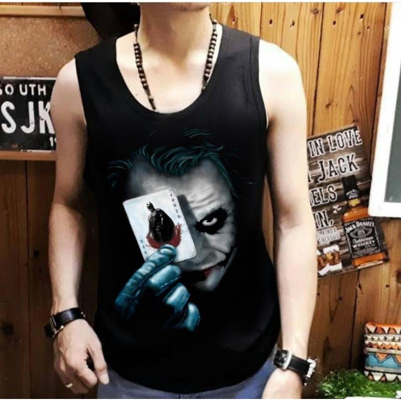 JNW-SINGLET/T-SHIRT DISTRO/Kaos cwo Singlet Joker bahan spandex fit to L-Xl