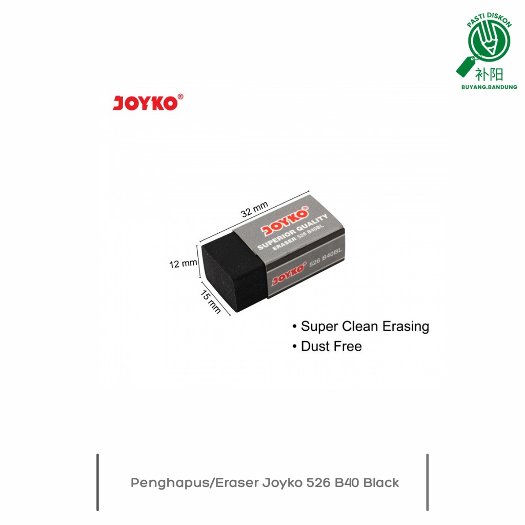 

Penghapus/Eraser Joyko 526 B40 Black Satuan/1 BOX 40 PCS