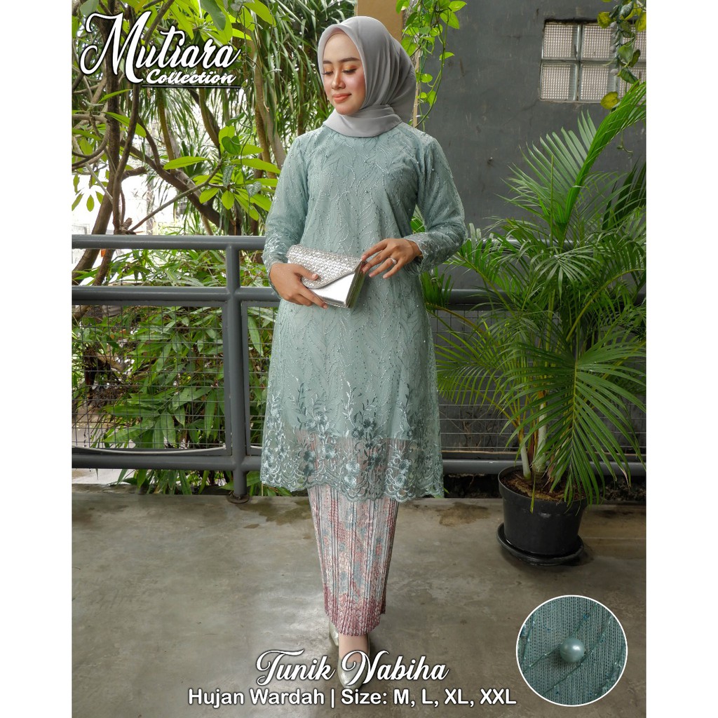 MUT> KEBAYA NABILA / TUNIK TULLE BORDIR MUTIARA / BAJU