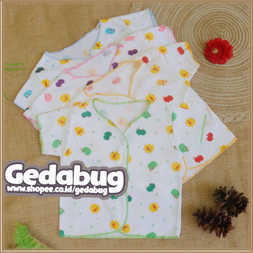 3pcs - Baju Bayi Pendek Newborn SNI CHOKICHI motif Pino Piko / Duck 0-4 Bulan