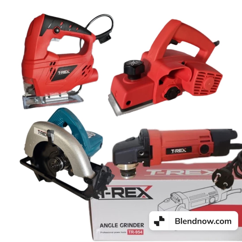 paket mesin tukang kayu lengkap MURAH !! 6 JENIS MESIN dari BOR 10MM / MESIN GURINDA ANGLE GRINDER / MESIN SERUT PLANNER / JIG SAW MESIN GERGAJI / ROUTER TRIMMER MESIN PROFIL / T-REX paket perkakas tukang kayu