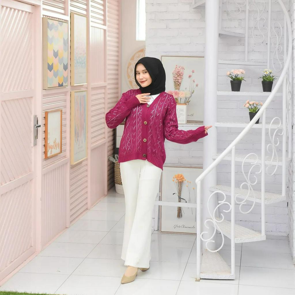 [CYC | COD] REALPICT | Outwear Una Outher Cardy Rajut | Knit Outer Crop Wanita Balon Trendy Murah