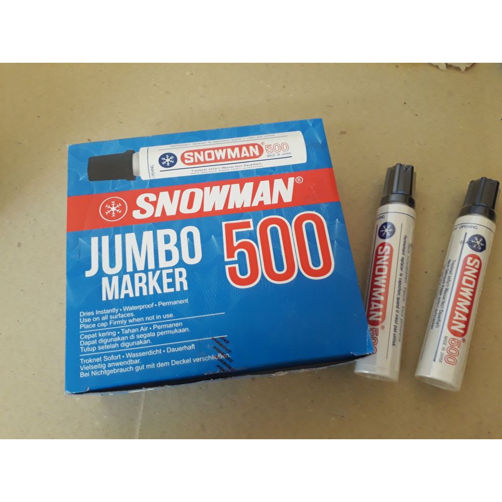 

Spidol Permanent Marker Jumbo 500 Snowman atk Hitam