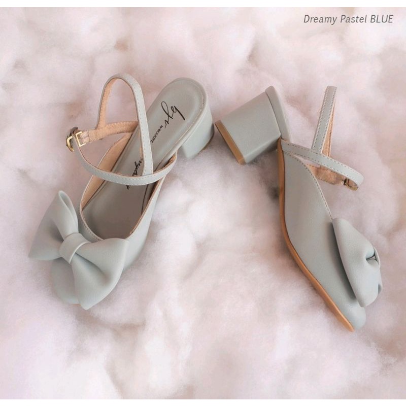 beajove x cherrydreamy, mary heels in pastel blue, NEW, ready stock