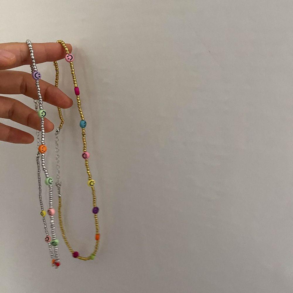 [Elegan] Smiley Face Kalung Kreatif Minoritas Gadis Hadiah Y2K Resin Sederhana Gaya Korea Kalung