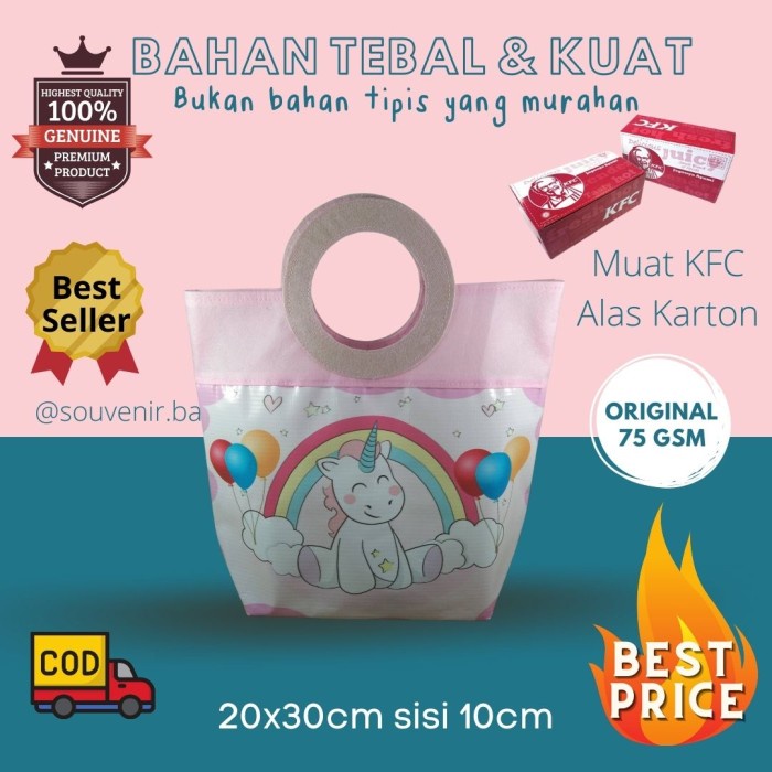 

PROMO Tas Ultah Unicorn Pegangan Bulat Goodie Bag Souvenir Unicorn Unik