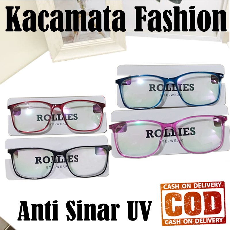 Kacamata fashion wanita pria / kacamata gaya lensa normal / kacamata model trendy - Kacamata lensa b
