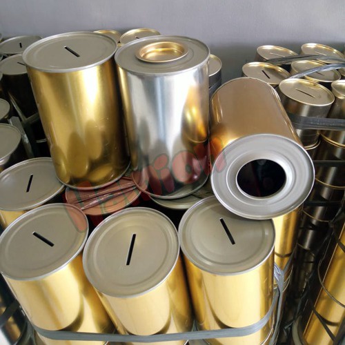 Celengan Kaleng Buka-Tutup Polos Full Kaleng 14x8,5cm