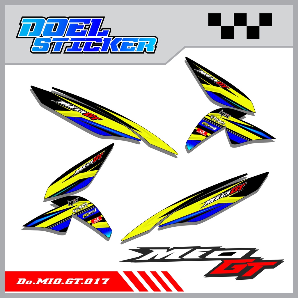 STICKER STRIPING MIO GT - STICKER STRIPING LIST VARIASI HOLOGRAM , CROME MIO GT DOEL 017