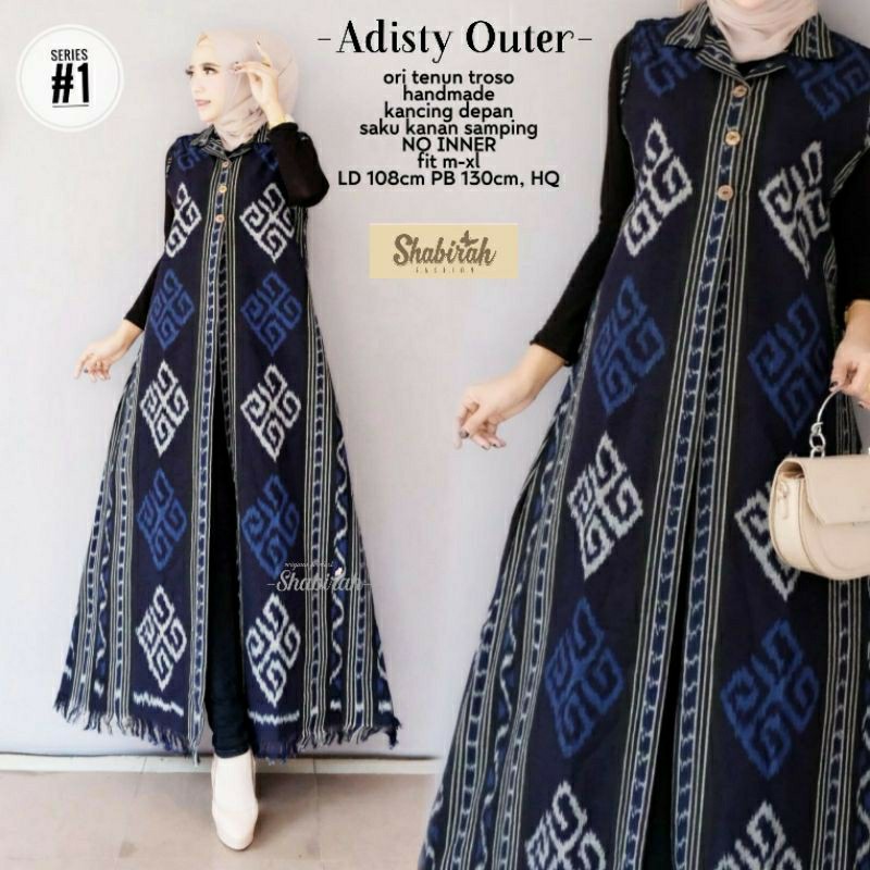 Termurah Cod-adisty Outer Tenun Troso Long Cardi Batik Solo Modern / Cardigan Batik Original / Tunik